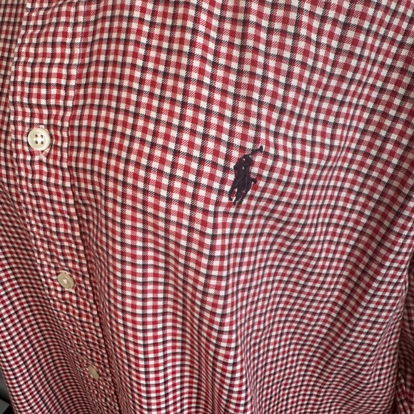 Ralph Lauren Blake Gingham Button Down Shirt‎ Men's Red White Classic Fit Cotton - Picture 3 of 7